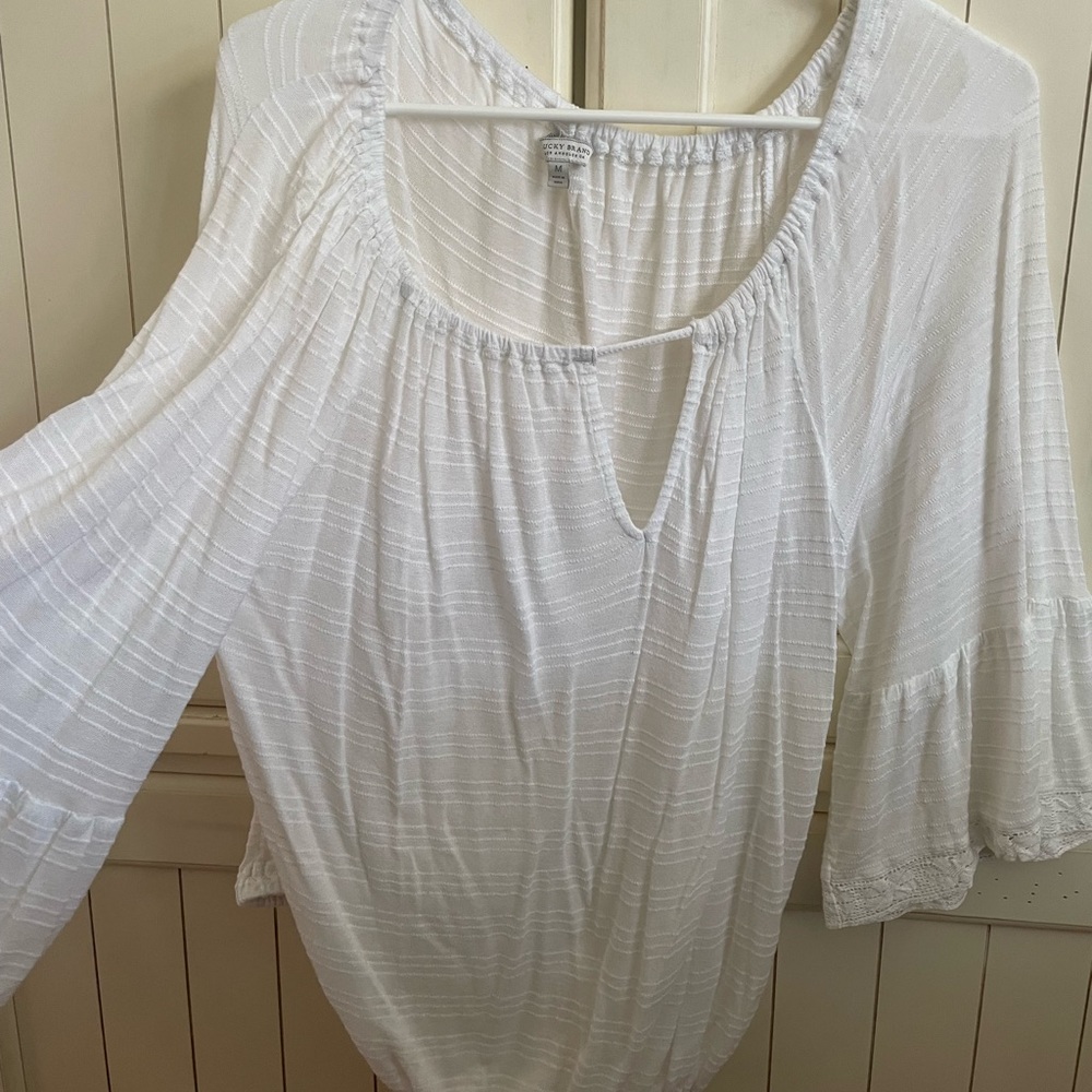 White boho off the shoulder top